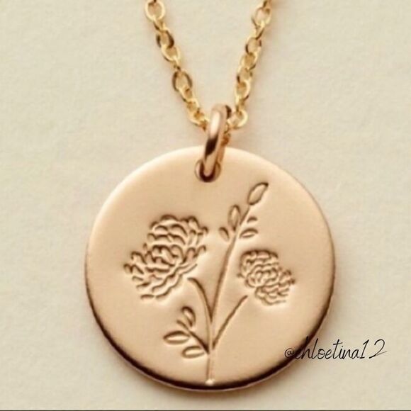 NEW November Chrysanthemum Birth Flower Necklace - Picture 1 of 11